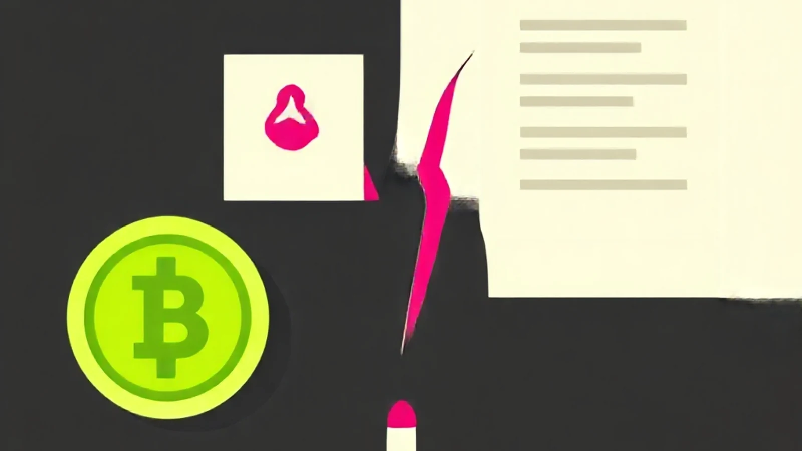 Editorial illustration representing a token liquidity pool with a warning signal, symbolizing rug-pull risk